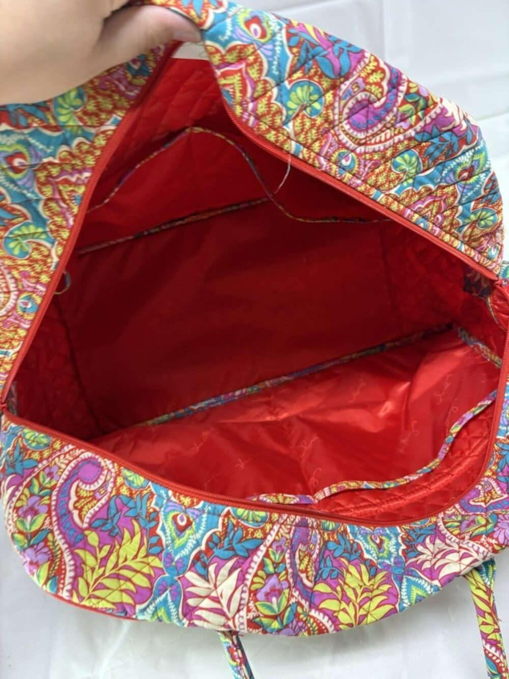 Vera Bradley Paisley in Paradise Weekender Duffle Bag w/ Strap & Luggage Sleeve - Picture 15 of 16